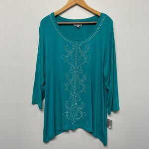 NWT JM Collection Women 3/4 Sleeve Blouse Top Shirt Size 2X Rayon Blend B349 -29